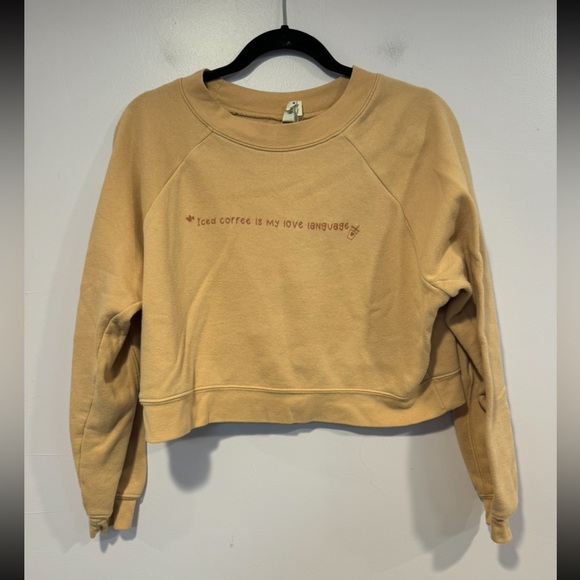 Bella Canvas Tops - Iced coffee is my love language soft crop sweatshirt